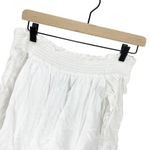 EXPRESS White Off The Shoulder Casual Shift Dress Sz XS Cotton Long Sleeve Photo 1