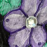 Handmade Vintage 80s Hand-Painted Hanes T-Shirt Dress Flowers Paint Splatter Jewel Medium Photo 2