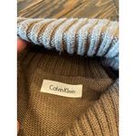 Calvin Klein Y2K Brown Ribbed Cowl Neck Sweater Dress Women S Twee Knit Flattering Feminine Photo 1