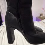 black high heel satin boots Size 8 Photo 2