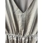 Tahari Dress Womens Small Beige Sleeveless Midi Sinch Waist V Neck Satin Casual Photo 2