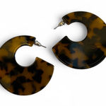Tortoiseshell hoop earrings Brown Photo 0
