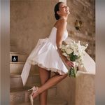 House Of CB  'Noele' White Satin Strapless Bow Mini‎ Gown NWOT Size XL Photo 6