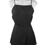 Saints + Secrets  Black Textured Crossback Cami Tank Romper Shorts Skort Size S Photo 0
