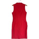 J. McLaughlin Catalina Cloth Red Sleeveless Sheath Dress size 12 Pockets Stretch Photo 2