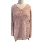 Ruby Moon Pink Soft Fuzzy V-Neck Long V-Neck Oversized Open Back Sweater Size XS Photo 11