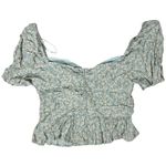 ASTR The Label Cropped Peplum Blouse in Blue Ditsy L NWT Photo 1