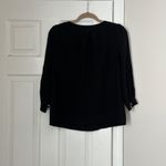 Kate Spade  Jolette Black Silk Blouse Gold Button Women Size 6 Tunic Preppy Photo 4