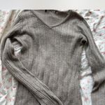 Brandy Melville Knitted Brown Fitted Long Sleeve Photo 2