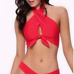 PilyQ New. PQ Avalon red full bikini set. L-top/M-bottom. Retails. $144 Photo 0