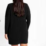 City Chic dress black Elegant long sleeve wrap mock neck NEW stretch Photo 1