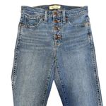Madewell 10" High-Rise Skinny Jeans Button Down Hem Distressed Denim 26 EUC Photo 5