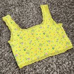 Forever 21 Yellow Floral Cropped Tank Top Photo 0