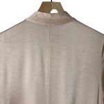 ZARA Blush Knotted Satin Midi Dress Plunging Neckline Leg Slit Button Collar, S Photo 12