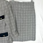 Escada Glen Plaid Wool Silk Skirt Suit Size EU 38 US 8 Black White Photo 3