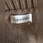 Calvin Klein Brown Ribbed Cowl Neck Sweater Midi Dress Size:Small Photo 4