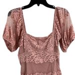 Free People  Pink Be Your Baby Lace Mini Dress Short Sleeves Womens Size Small Photo 3