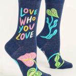 Blue Q NWT LOVE WHO YOU LOVE CREW SOCKS by , Super Soft, Makes a Great Gift π π Photo 0