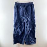 Aerie  High Rise Baggy Cargo Wide Leg Pants Navy Blue Large Photo 4
