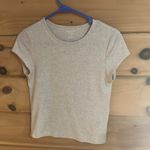American Eagle Women’s size Medium beige  ribbed cropped top Photo 1