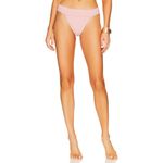 We Wore What Cheeky High Leg Bikini Bottom in Solid Baby Pink Medium New Womens Photo 1