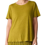 Eileen Fisher Eileen Fisher Linen Jersey Crewneck Tee in Gold Paper Size Large Organic Linen Photo 0
