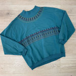 Blast Vintage Yoke Pattern Crewneck Sweatshirt Blue Photo 0