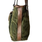 Ralph Lauren  Olive Green Corduroy and Brown Leather Rare Shoulder Bag MINT Photo 2