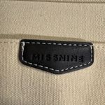 Missnine Beige Canvas Tote Bag with Black Trim & Strap | Laptop Work Travel Bag Photo 3