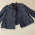 Talbots Blue Linen Open Blazer Flip Up Cuff Handcuffs Photo 0