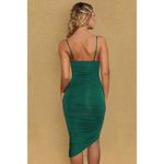 Oh Polly  Cowl Neck Ruched Bodycon Midi Dress in Green US 8 Photo 1