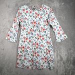 Loft  Dress Womens‎ 10 White Pink Blue Floral Office Boho Bohemian Peasant Preppy Photo 2