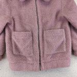 Elodie Plush Fleece Teddy Coat Jacket Dusty Rose Pink Women's Medium Photo 7