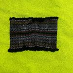 Multicolor Knit Tube Top/ lettuce hem ruched tube top Black Size XS Photo 1