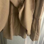 Blu Pepper  Tan Brown Drop Waist Causal Minimalist Sleeve work shirt dress Photo 7