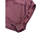 Adrienne Vittadini Burgundy Lace Trimmed Large Shaping Lace Bodysuit Feminine Photo 1