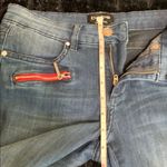 Bebe Women's Vintage  Stretch Skinny Jeans with Red Zipper Accents Size 26 Photo 7