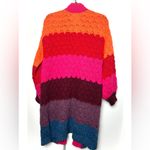 Farm Rio Block Striped Open Cardigan Knit Sweater Photo 4