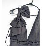 Mac Duggal 49454 Black Sleeveless V-Neck Bow Shoulder Mermaid Gown Size 4 New Photo 3