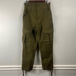 Banana Republic  Lido Italian Wool Cargo Pant in Olive Green size 8 FLAWED Photo 2