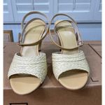 Joie  Calan Raffia Ankle-Strap Sandals Natural Tan Leather Size 6 NWOB Comfy Heel Photo 5
