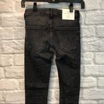 ZARA NWT  US 2 Super Skinny Uptown Black Raw Hem Mid-Rise Jeans Photo 4