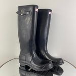 Hunter Original Tall Black Gloss Rubber Waterproof Outdoor Knee High Rain Boots Photo 2