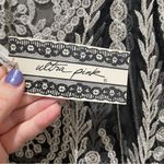 Ultra Pink Lace Sheer Embroidered Top Black Size Medium Photo 7