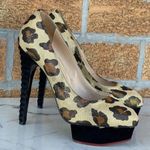 Charlotte Olympia Dolly Leopard Beige Gold
Black Figure Heel Platform Pump 37.5 Photo 0