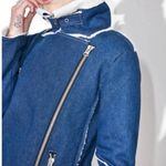 Urban Outfitters UO J.O.A Denim Sherpa Aviator Shearling Oversized Biker Jacket Photo 2