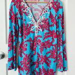 Lilly Pulitzer  Westley Tunic Cerulean Blue Rhode Island Reef Print Size S Photo 0