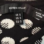 Karen Millen Black White Rhinestone Jacquard Peplum Top S Sleeveless Blouse Photo 6