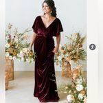 Revelry Gwen‎ Velvet Bridesmaid Maxi Dress Burgundy #610 Formal Womens Size 10 Purple Photo 14
