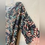 LuLaRoe Lady Liberty Flag Print Tunic Top Stretch Irma Style L NWT Photo 5